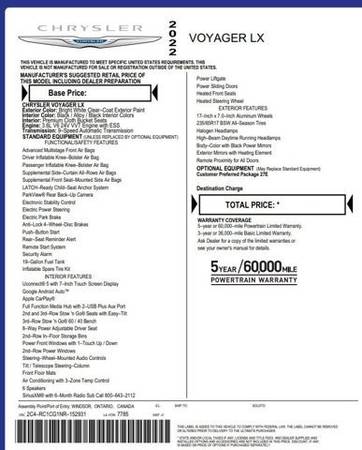 2022 Chrysler Voyager